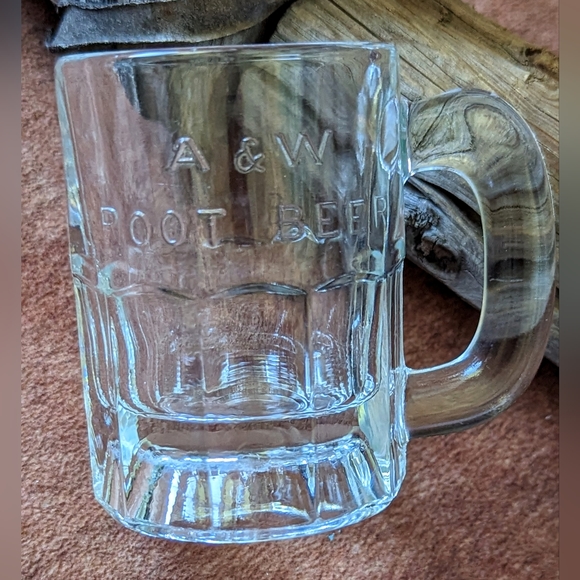 Vintage 1940's A&W Root Beer Mini Mug Embossed Heavy Glass Mug - Picture 4 of 11